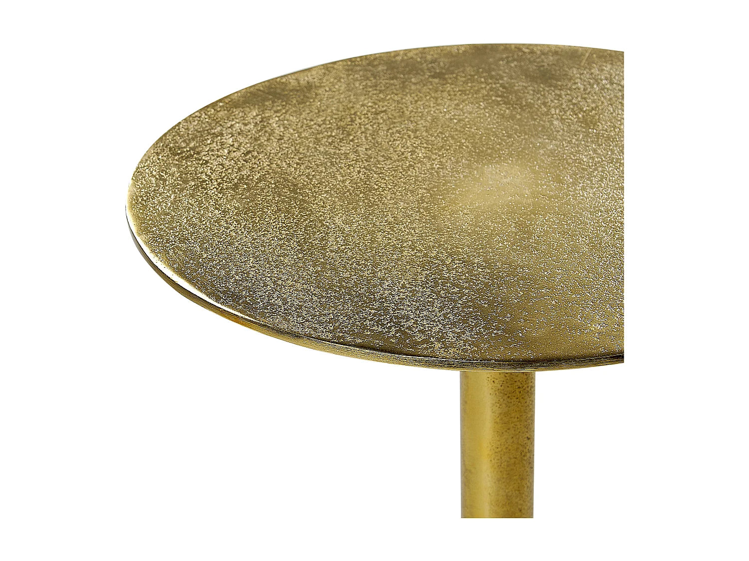 Bout de canapé rond métal doré base marbre noir – PLUMA