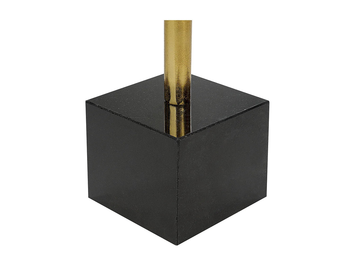 Bout de canapé rond métal doré base marbre noir – PLUMA