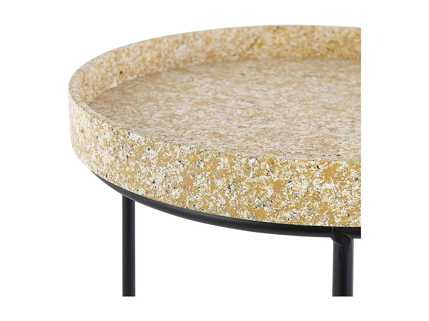 Bout de canapé effet granit lot de 3 noir – TEXANA