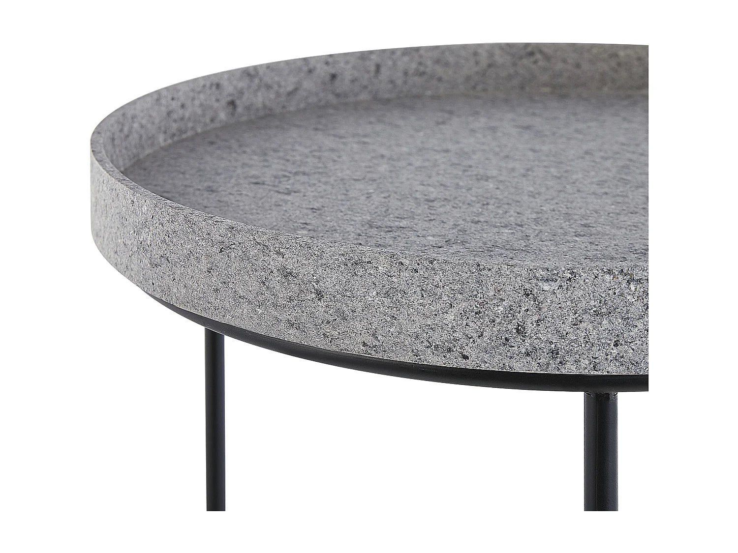 Bout de canapé effet granit lot de 3 noir – TEXANA