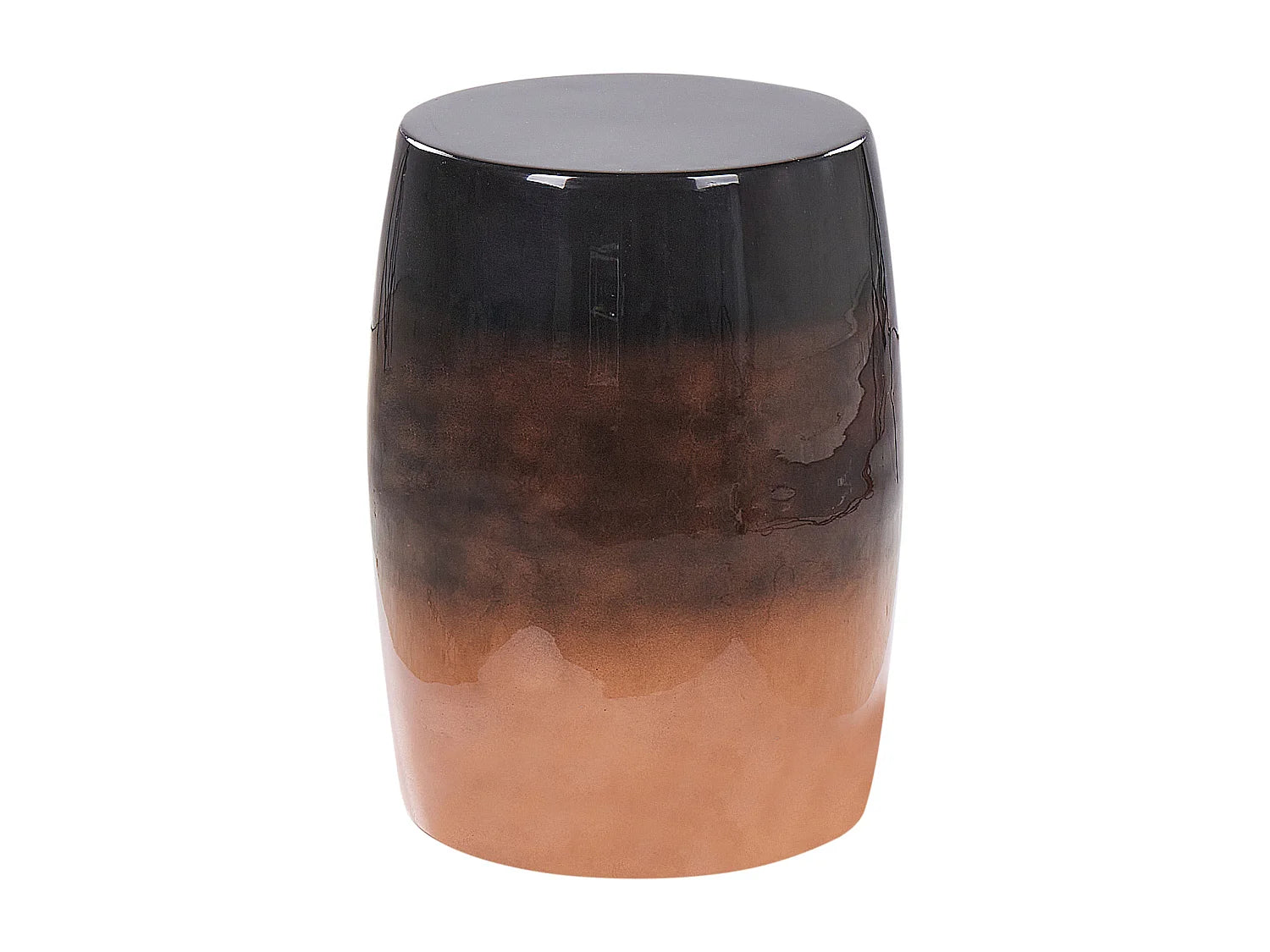 Bout de canapé rond métal marron doré brillant – CUIVRA