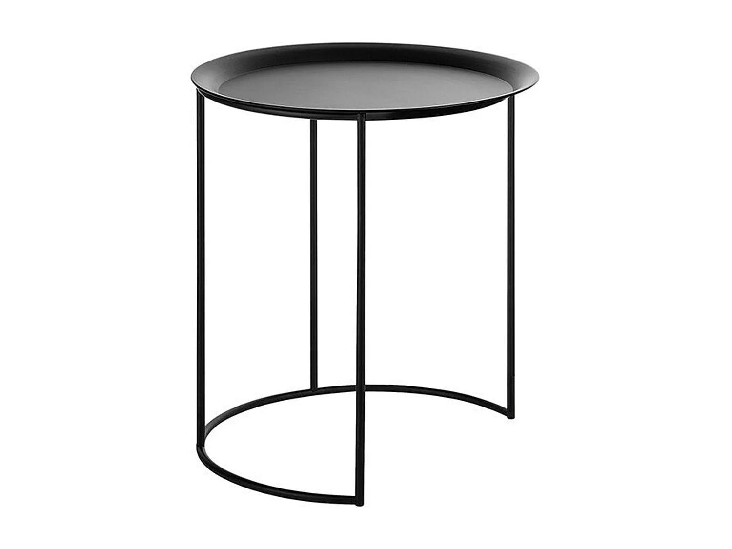 Bout de canapé rond métal noir mat en lot de 2 – OBSIA