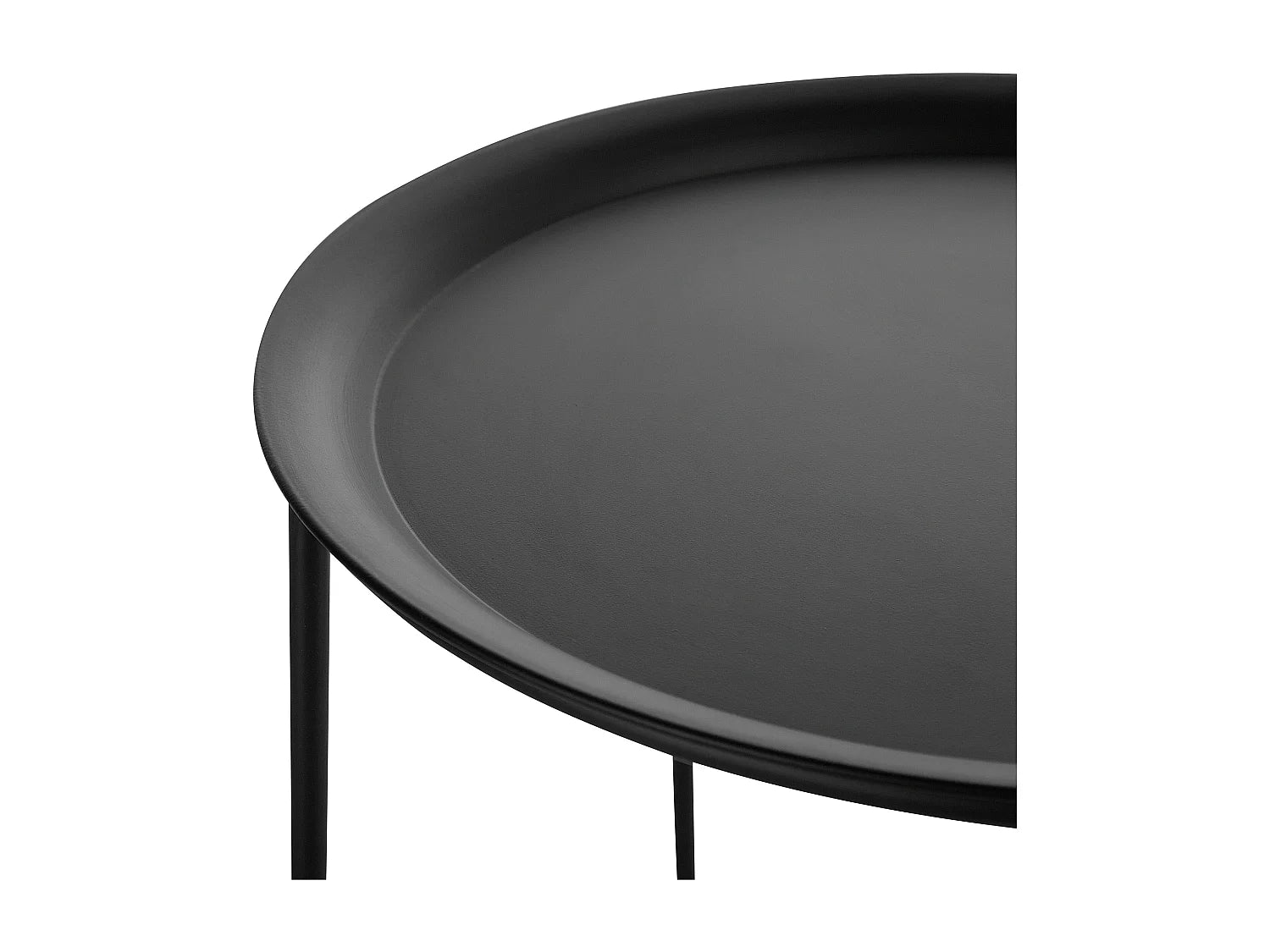 Bout de canapé rond métal noir mat en lot de 2 – OBSIA