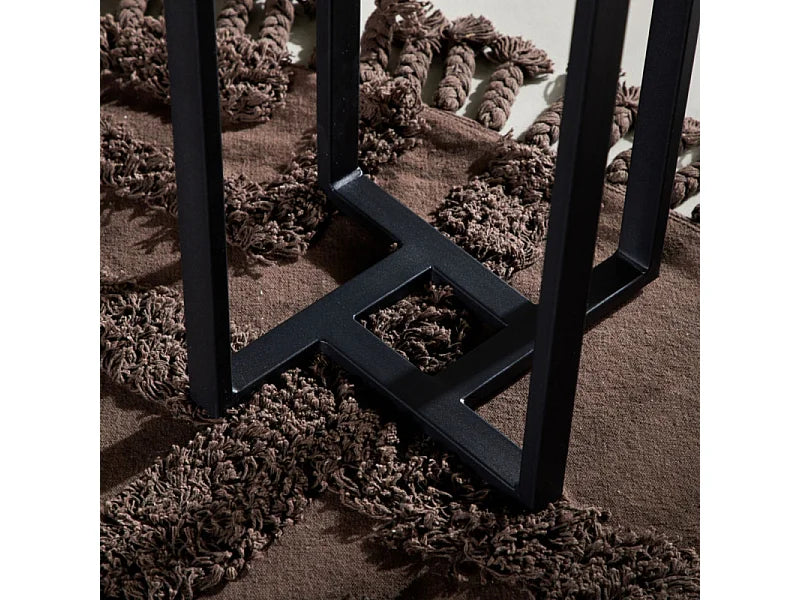 Bout de canapé carré noir élégant – ONYX