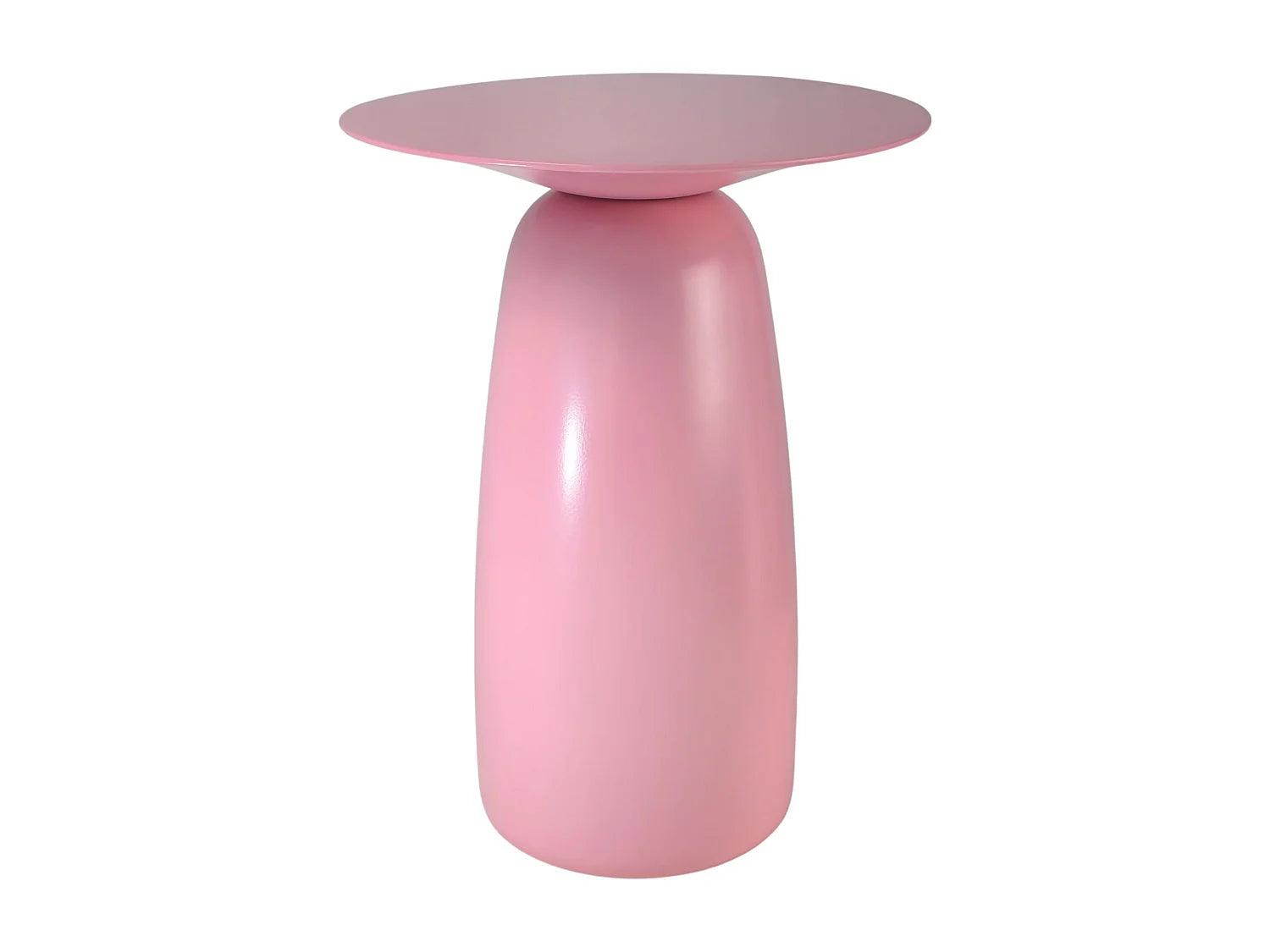 Bout de canapé rond en bois massif rose poudré – AYUMI
