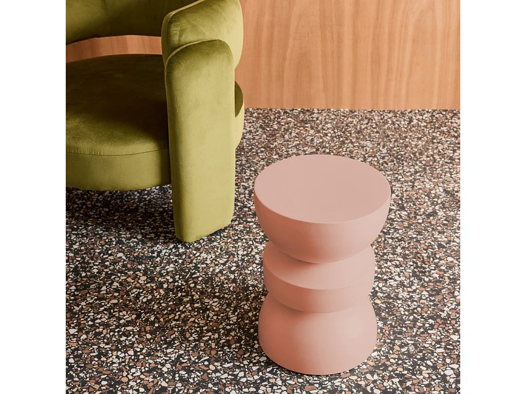 Bout de canapé rond en métal rose – ASSA