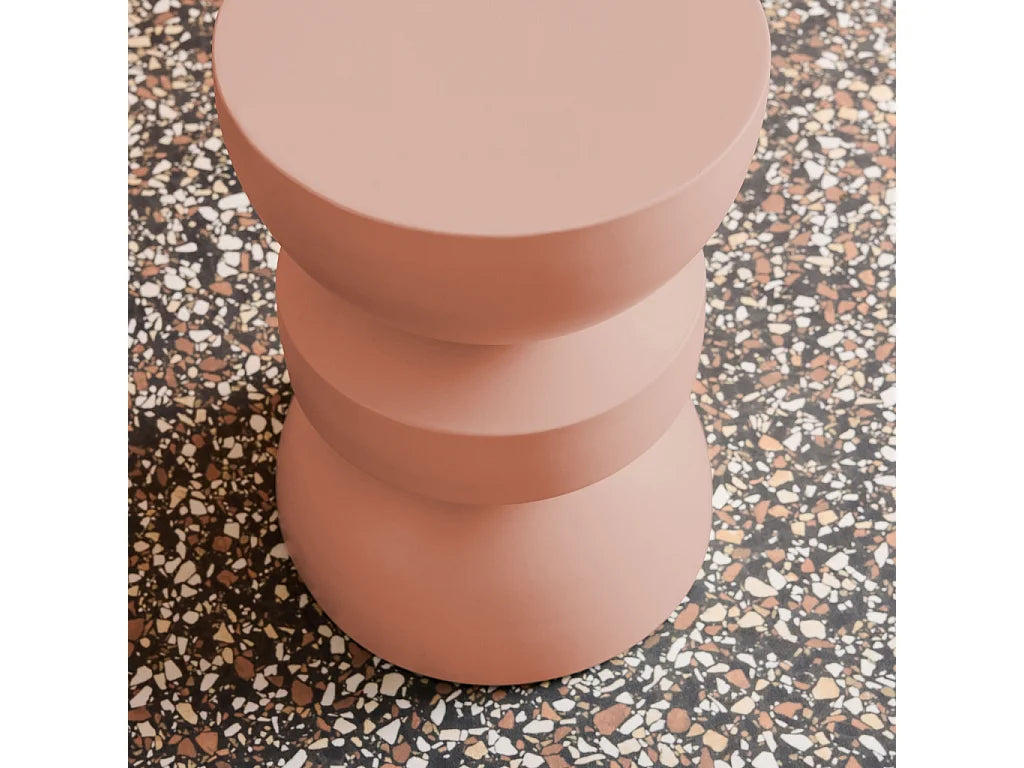 Bout de canapé rond en métal rose – ASSA