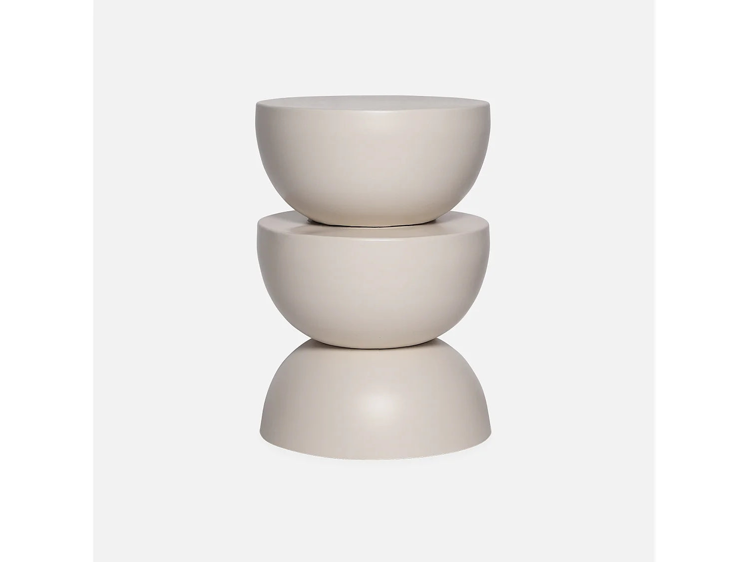 Bout de canapé rond en métal crème minimaliste – LUMEA