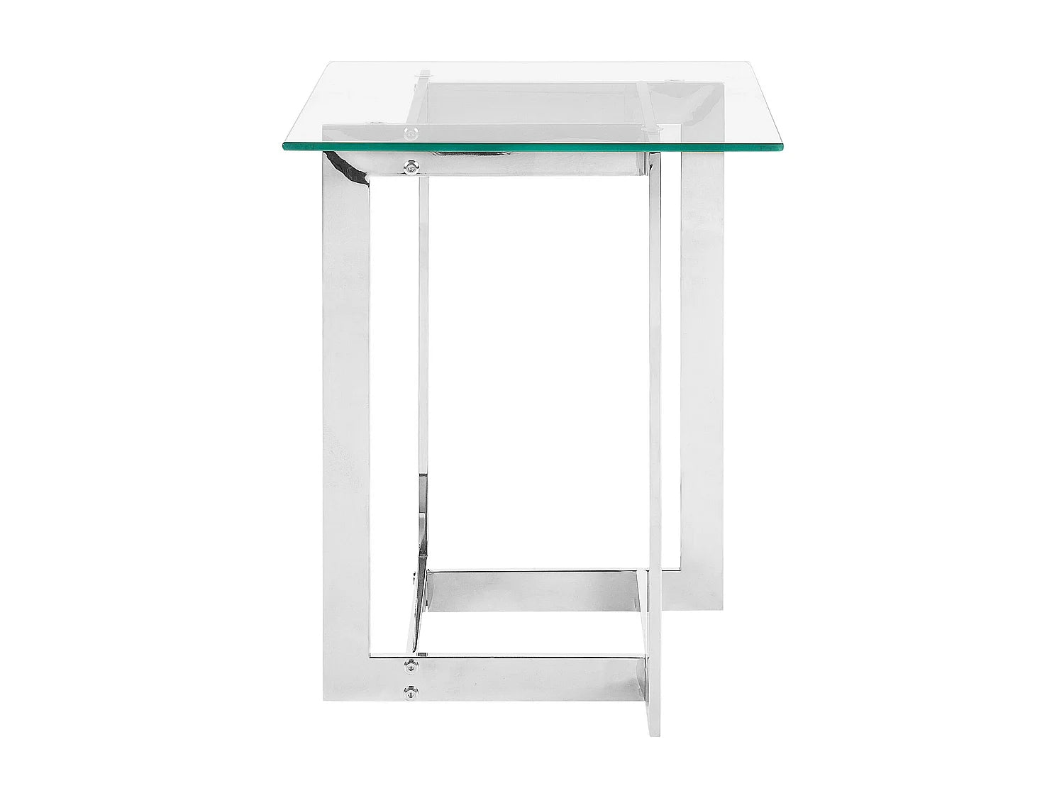 Bout de canapé carré en verre argenté – SILVÉA