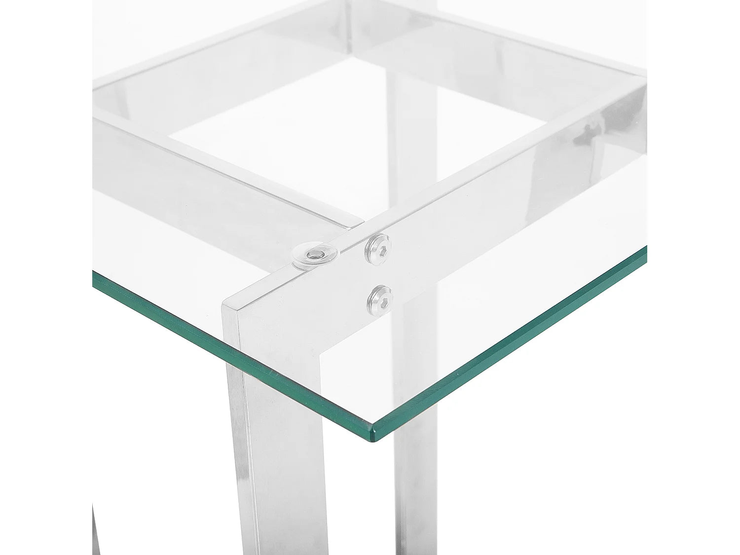Bout de canapé carré en verre argenté – SILVÉA