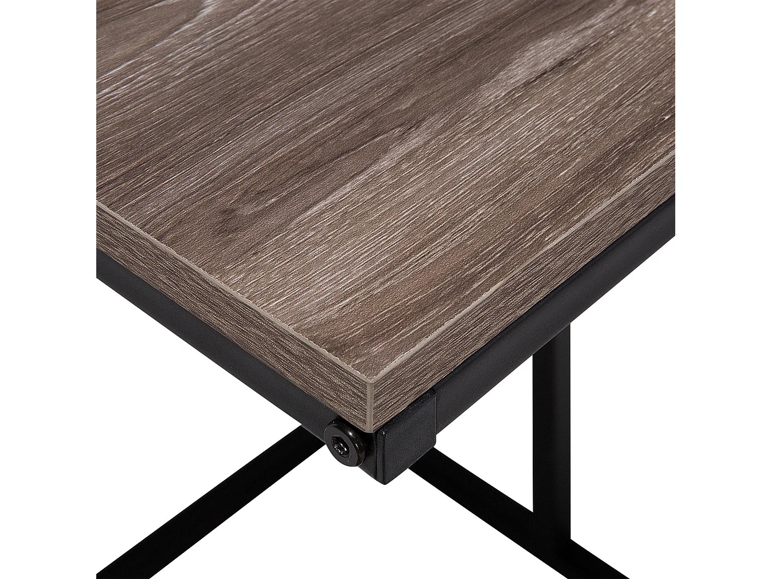 Bout de canapé en U design industriel marron – TROY