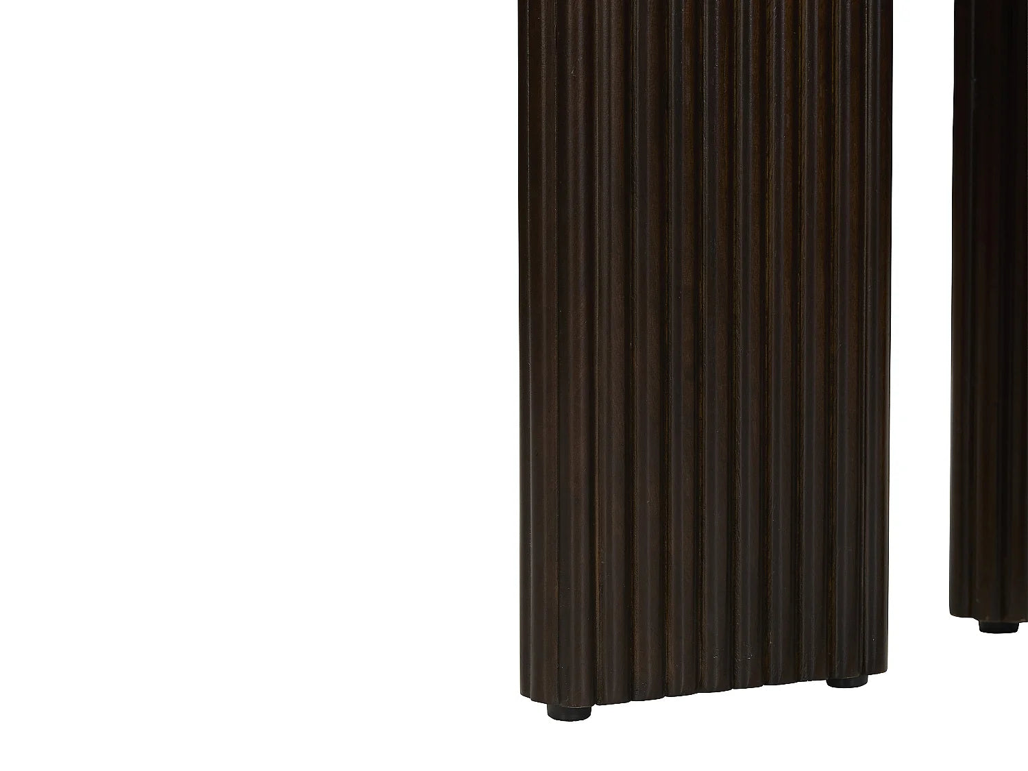 Bout de canapé rond marbre blanc et acacia – PERLA