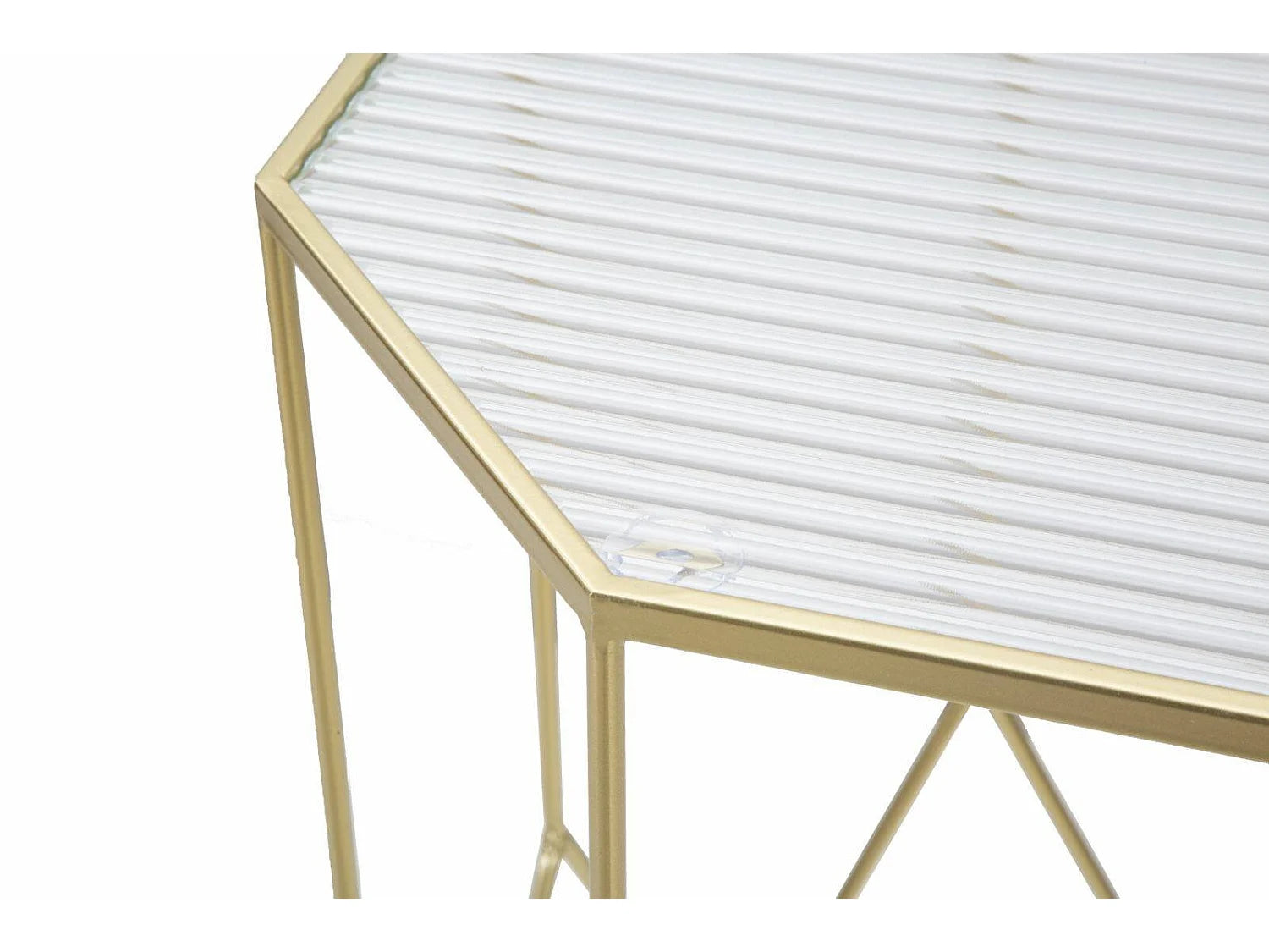 Bout de canapé haut verre doré porte-revues – LUMEA