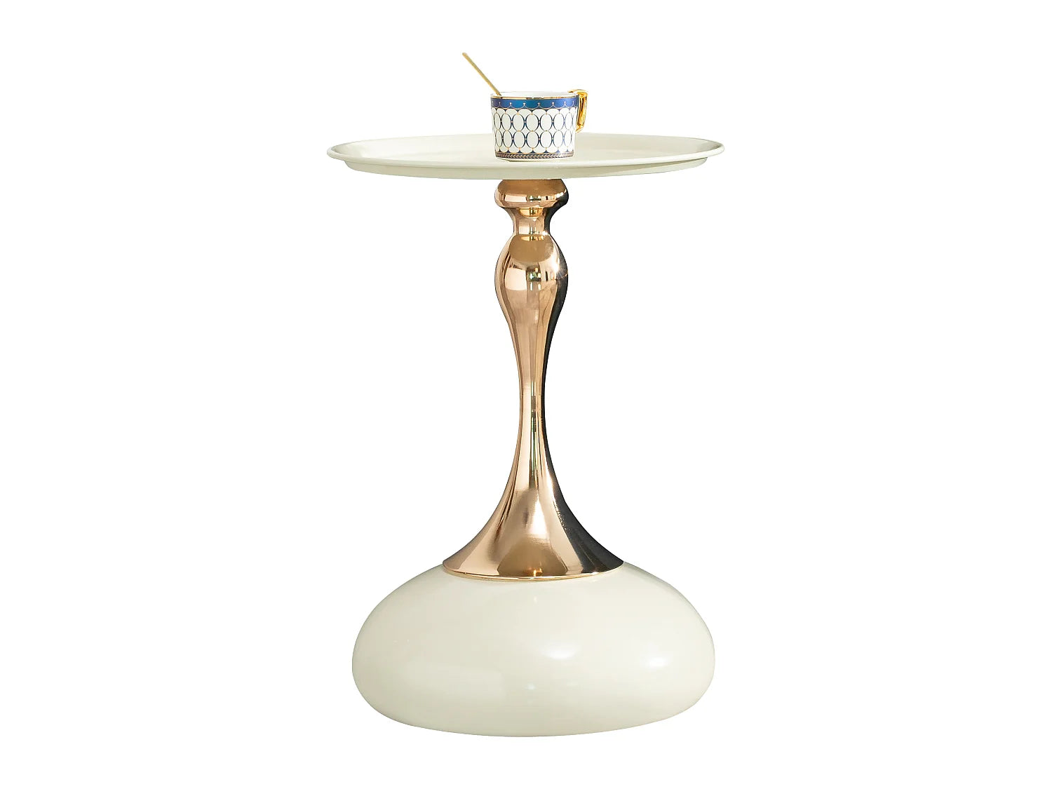 Bout de canapé rond en métal blanc – ALBINA