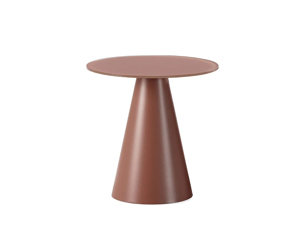 Bout de canapé rond verre trempé marron – ASTRÉE