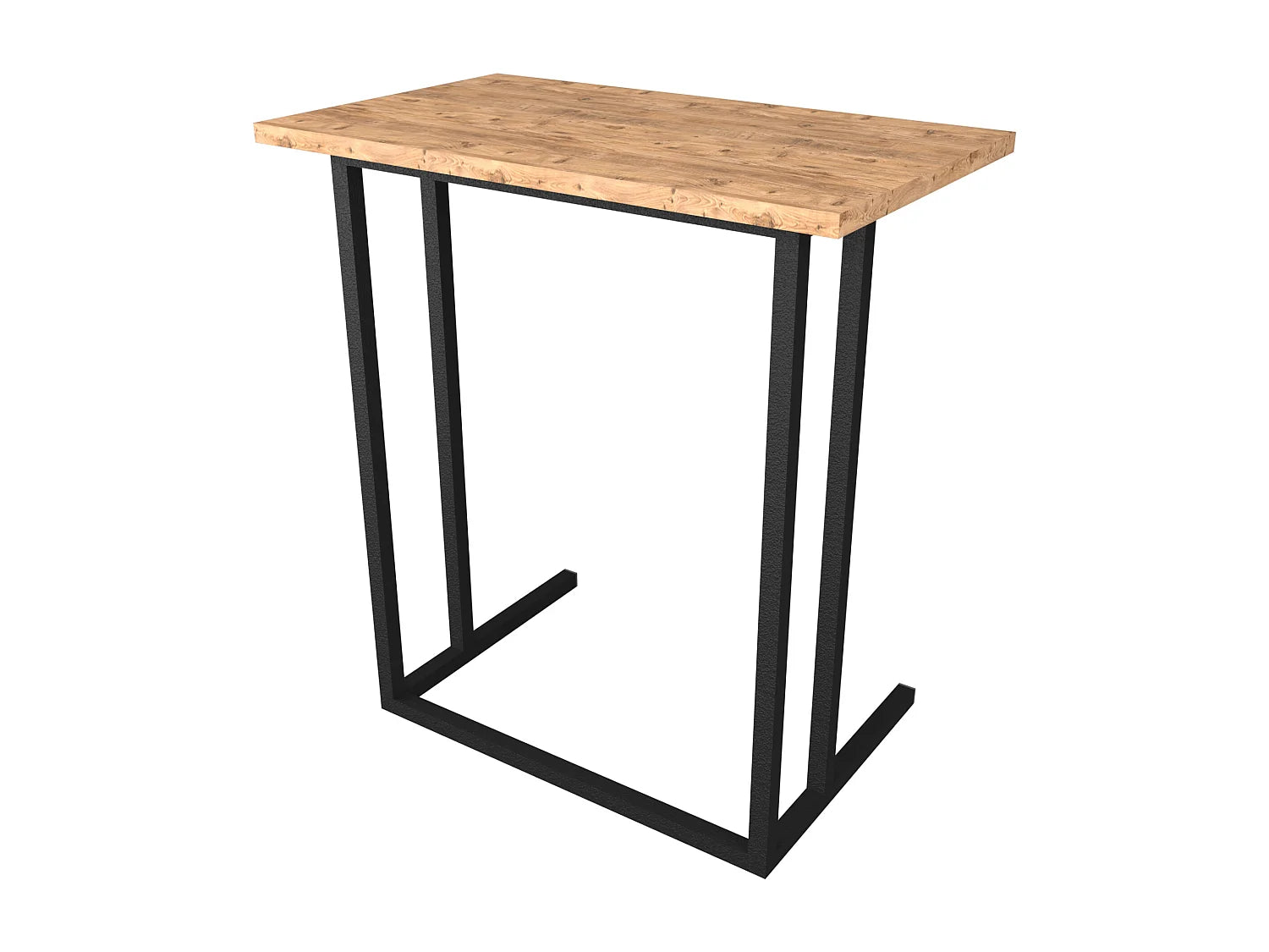 Bout de canapé effet chêne et structure métal – LINDGREN