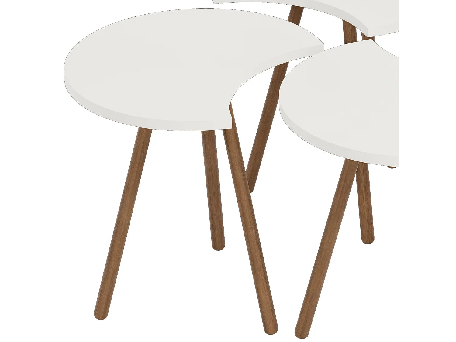 Bout de canapé gigogne en bois blanc, lot de 4 – NEVIS