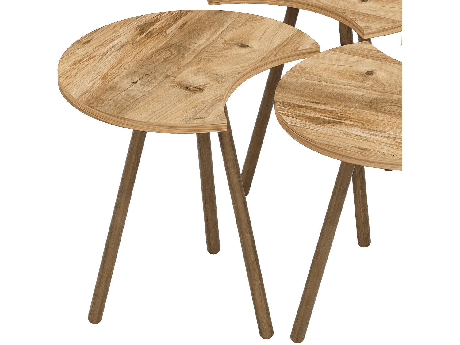 Bout de canapé gigogne effet bois, lot de 4 – NESTO