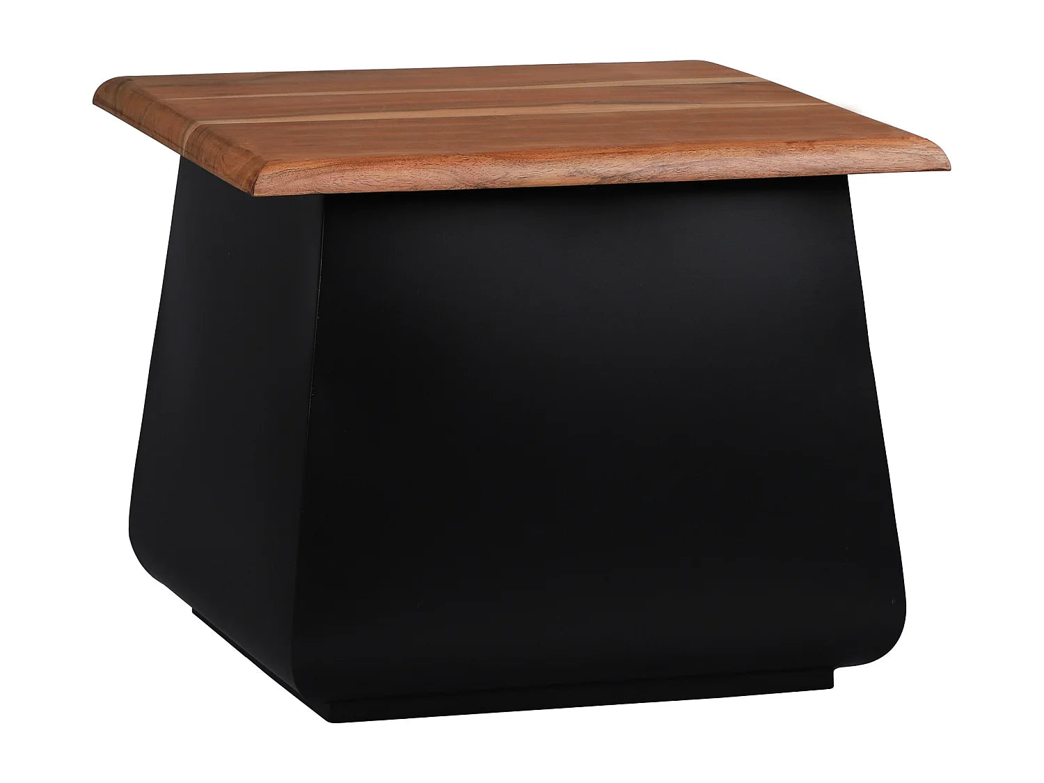 Bout de canapé carré en acacia et métal noir – ACANOR