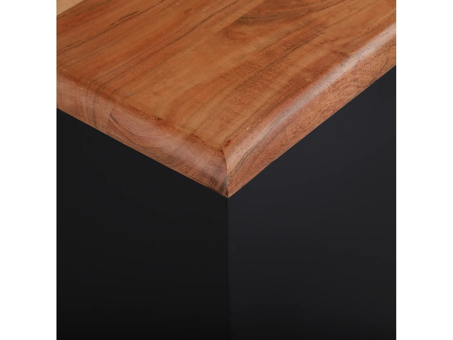 Bout de canapé carré en acacia et métal noir – ACANOR