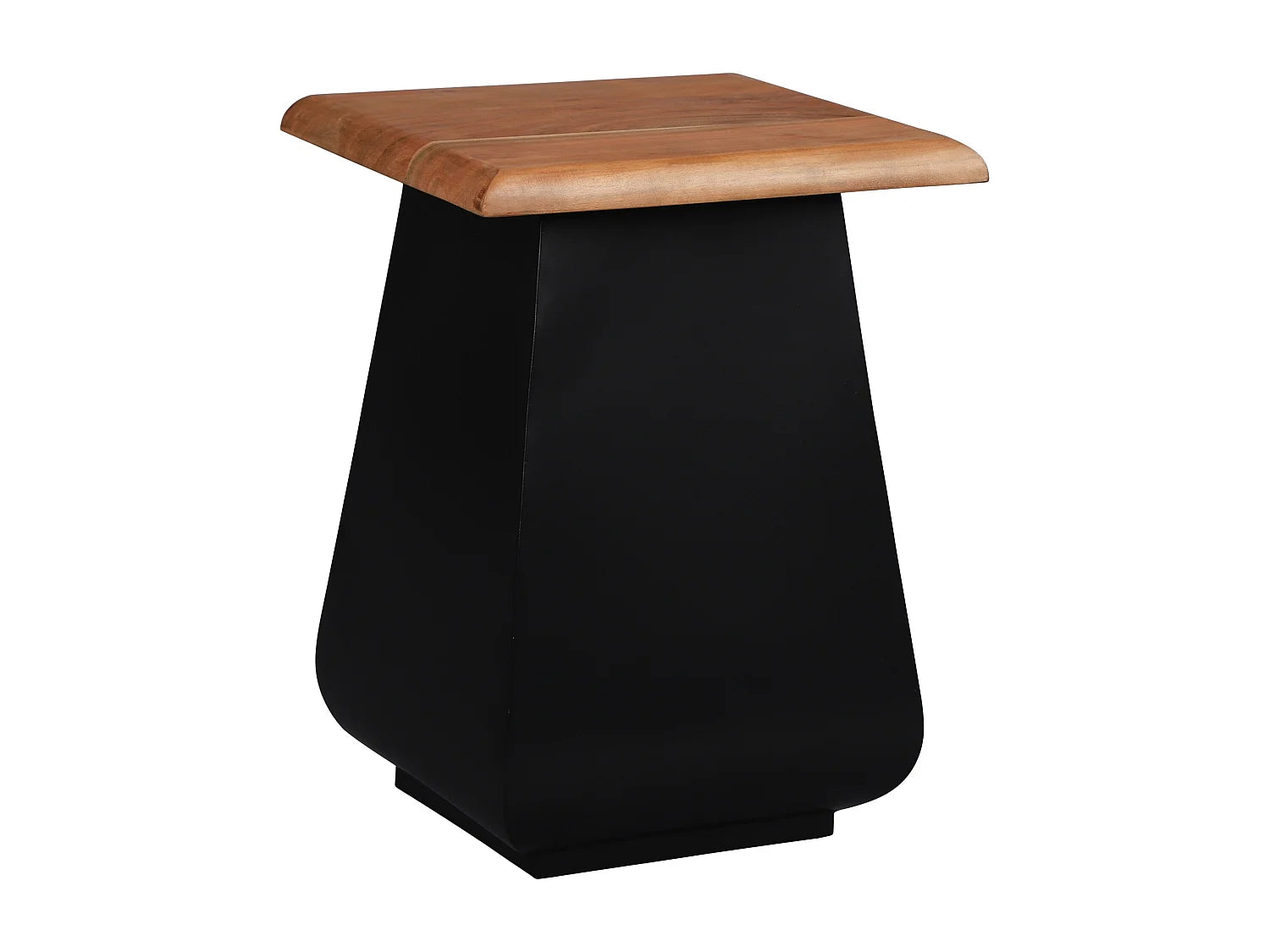 Bout de canapé tabouret bois et métal noir – ACACIA