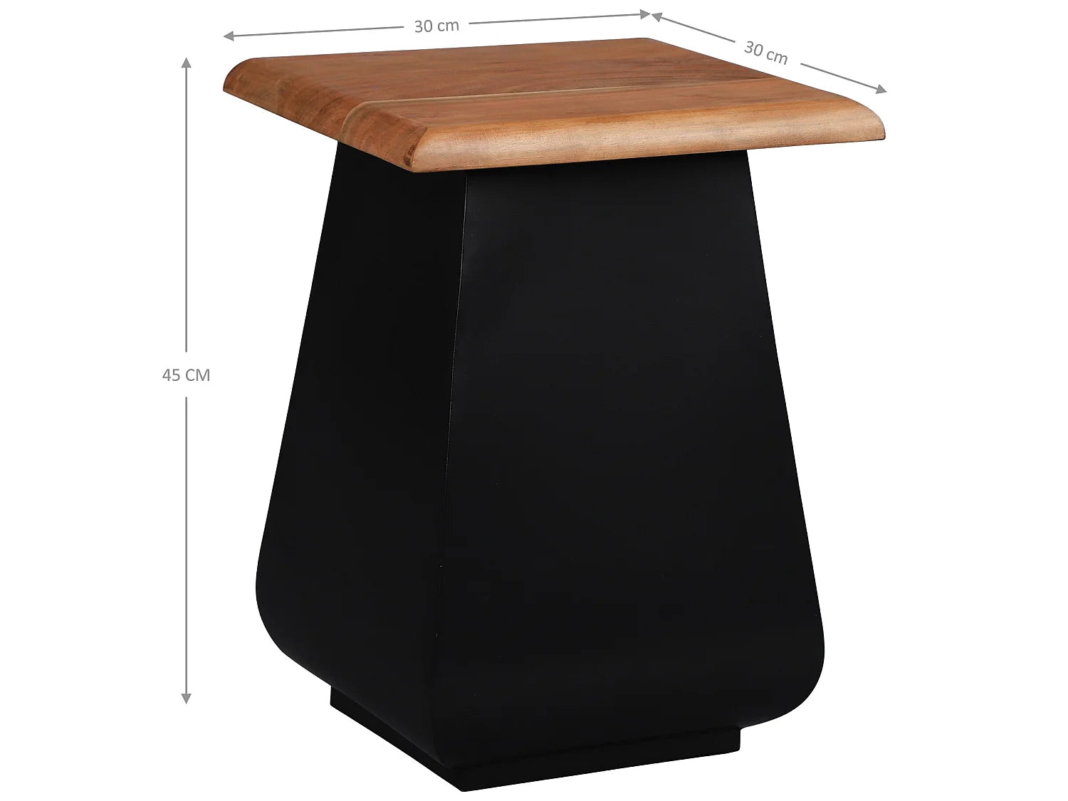 Bout de canapé tabouret bois et métal noir – ACACIA